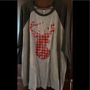 Buffalo Check Deer Baseball Tee